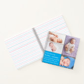 男の赤ちゃん生まれたばかりの写真の生誕発表青 ノートブック (内部)