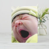 男の赤ちゃん生まれたばかりの発表に対する感謝メッセージ サンキューカード (スタンド正面)