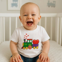 男の赤ちゃん用のバレンティンデイトレインTシャツ