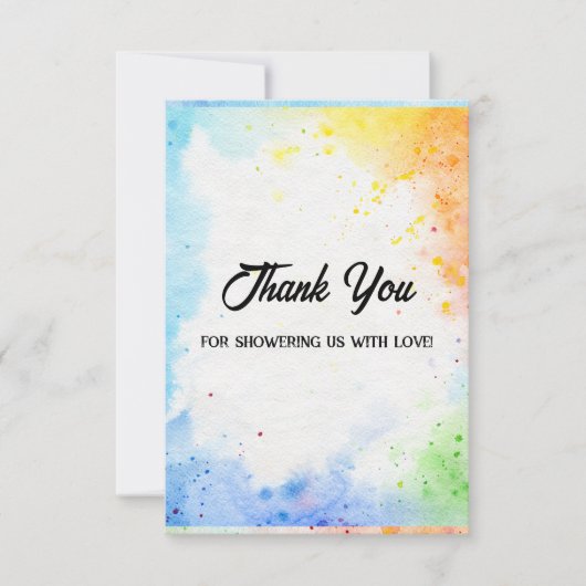 男の赤ちゃん用ベビーシャワーサンキューカード カード (正面)