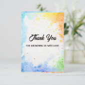 男の赤ちゃん用ベビーシャワーサンキューカード カード (スタンド正面)