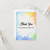 男の赤ちゃん用ベビーシャワーサンキューカード カード (正面/裏面インサイチュ)