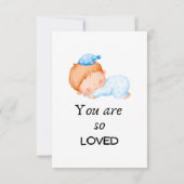 男の赤ちゃん用ベビーシャワーサンキューカード カード (裏面)