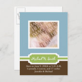 男の赤ちゃん発表テンプレートカスタマイズ-  案内ポストカード (正面/裏面)