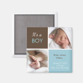 男の赤ちゃん発表磁石 マグネット (正面/裏面)
