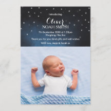 男の赤ちゃん発表/サンキューカード