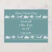 男の赤ちゃん発表 案内ポストカード (裏面)