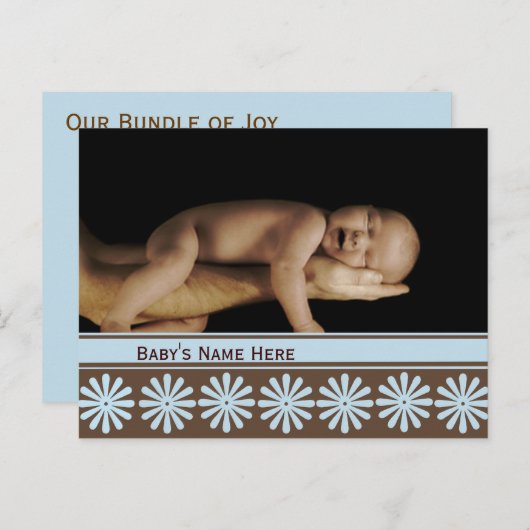 男の赤ちゃん発表 案内ポストカード (正面/裏面)