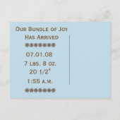 男の赤ちゃん発表 案内ポストカード (裏面)