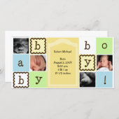 男の赤ちゃん発表 案内状 (正面/裏面)