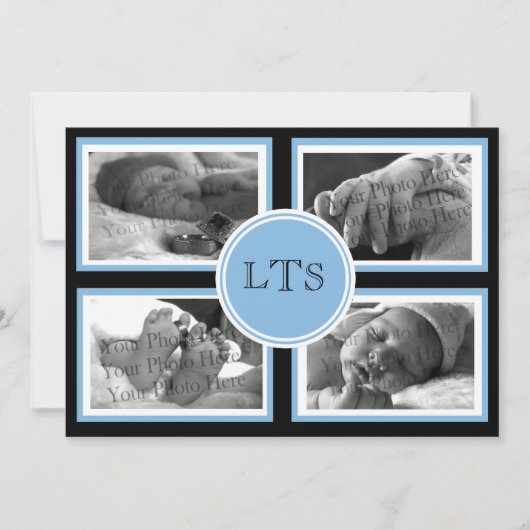 男の赤ちゃん発表 案内状 (正面)