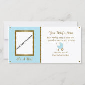 男の赤ちゃん発表 案内状 (正面)