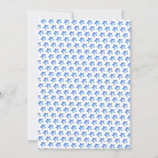 男の赤ちゃん移動式馬ベビーシャワー 招待状 (裏面)