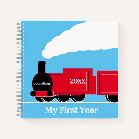 男の赤ちゃん空白の列車誌 ノートブック (正面)