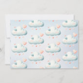 男の赤ちゃん第1の誕生日テディベア気球の写真 招待状 (裏面)