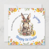 男の赤ちゃん第1イースターカード、第1イースターバニー シーズンカード (正面)