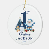 男の赤ちゃん第1クリスマス セラミックオーナメント (左)