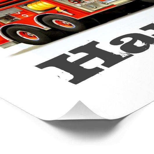 男の赤ちゃん第1ハッピーバースデー建築トラック ポスター (コーナー)