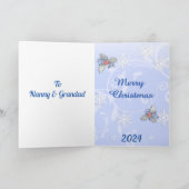 男の赤ちゃん第1写真クリスマスカード シーズンカード (内部)