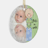 男の赤ちゃん第1回クリスマスカスタマイズフォトオーナメント セラミックオーナメント (右)