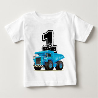 男の赤ちゃん第1回バースデーブルートラック ベビーTシャツ