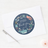 男の赤ちゃん第1回可愛いブルーウォーター色海ありがとう ラウンドシール (封筒)