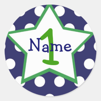 男の赤ちゃん第1誕生日ステッカー ラウンドシール