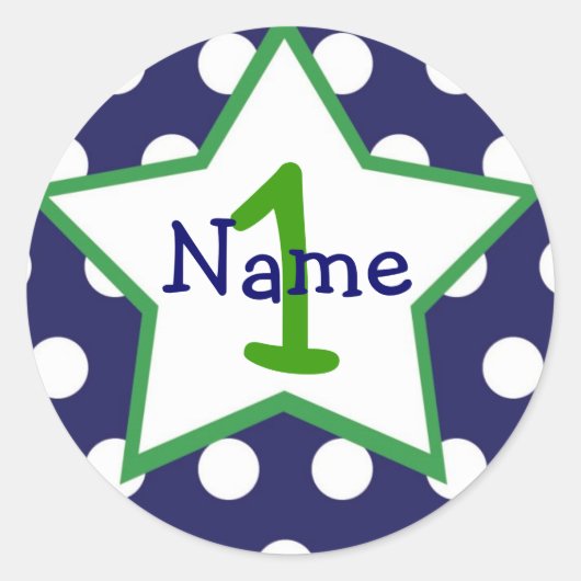 男の赤ちゃん第1誕生日ステッカー ラウンドシール (正面)