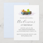 男の赤ちゃん第1誕生日招待状 招待状 (正面/裏面)