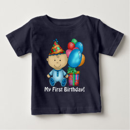 男の赤ちゃん第1誕生日Tシャツ ベビーTシャツ