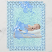 男の赤ちゃん紙レースとパールスクラップブック作り (正面/裏面)