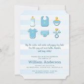 男の赤ちゃん素子シャワー招待状 招待状 (正面)