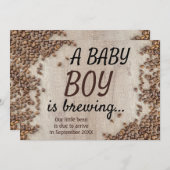 男の赤ちゃん素朴が妊娠を始めている 案内状 (正面/裏面)