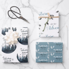 男の赤ちゃん素朴アドベンチャー ラッピングペーパーシート