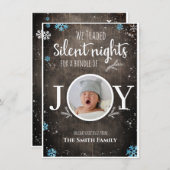 男の赤ちゃん素朴クリスマス シーズンカード (正面/裏面)