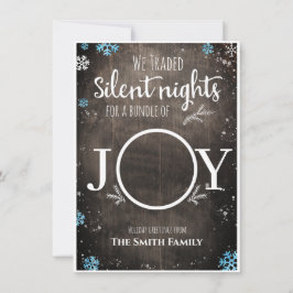 男の赤ちゃん素朴クリスマス シーズンカード