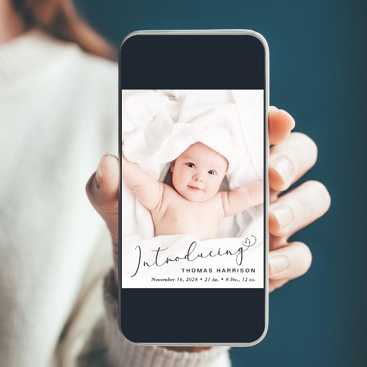 男の赤ちゃん紹介フォトコラージュ誕生 案内状
