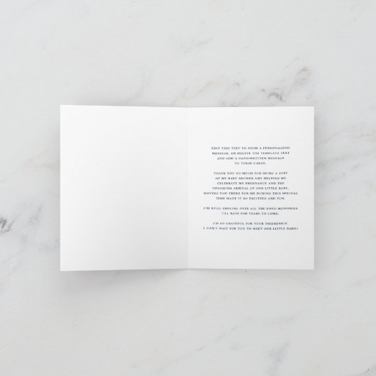 男の赤ちゃん航海のシャワーありがとう サンキューカード (内部)