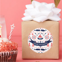 男の赤ちゃん航海のベビーシャワーコーラルネイビータコ