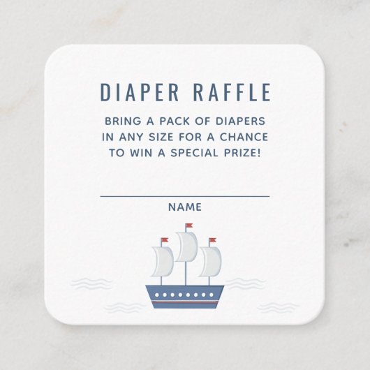 男の赤ちゃん航海のベビーシャワー スクエア名刺 (正面)