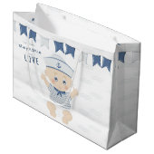 男の赤ちゃん航海のベビーシャワー ラージペーパーバッグ (正面アングル)