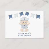 男の赤ちゃん航海のベビー用ベビーシャワーブック 名刺 (裏面)