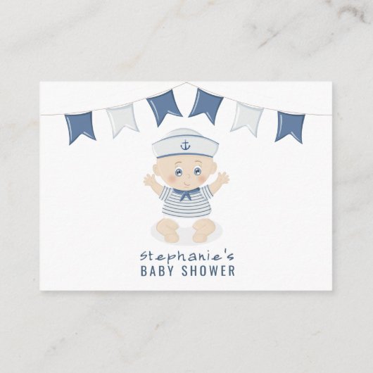 男の赤ちゃん航海のベビー用ベビーシャワーブック 名刺 (裏面)