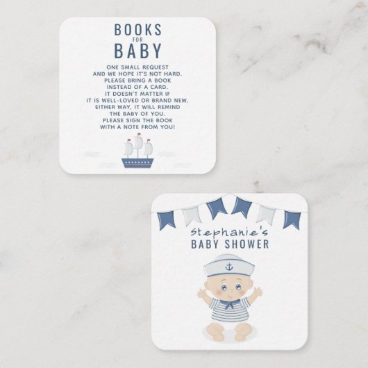 男の赤ちゃん航海のベビー用ベビーシャワー本 スクエア名刺 (正面/裏面)