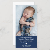 男の赤ちゃん航海の誕生のお知らせ（写真） 案内状 (正面/裏面)