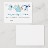 男の赤ちゃん衣服列おむつラッフルビジネスカード エンクロージャーカード (正面/裏面)