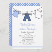 男の赤ちゃん衣類赤ちゃんシャワー招待状 招待状 (正面/裏面)