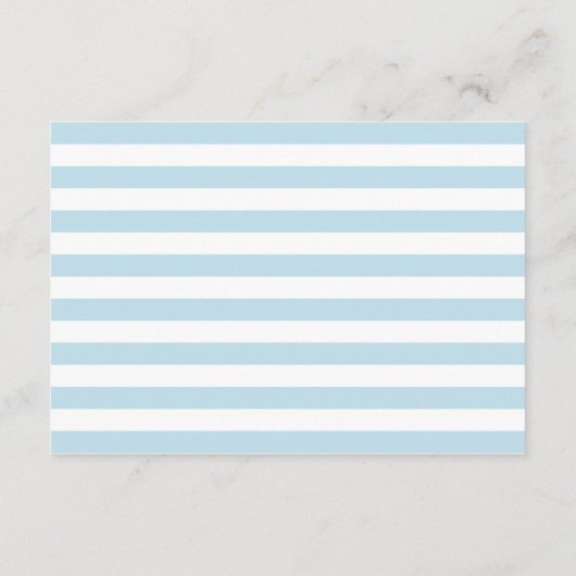 男の赤ちゃん要求の本を持って来る。青ストライプ色 エンクロージャーカード (裏面)