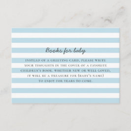 男の赤ちゃん要求の本を持って来る。青ストライプ色 エンクロージャーカード