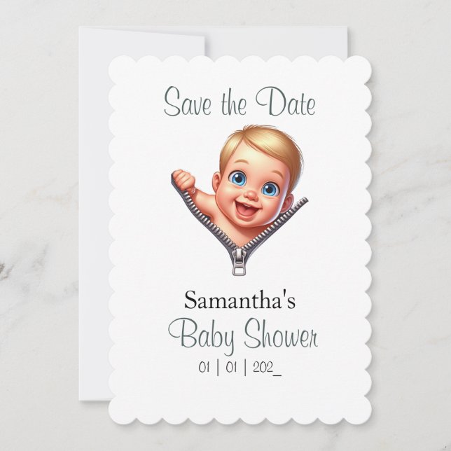 男の赤ちゃん覗き出しベビーシャワーテーマ (正面)